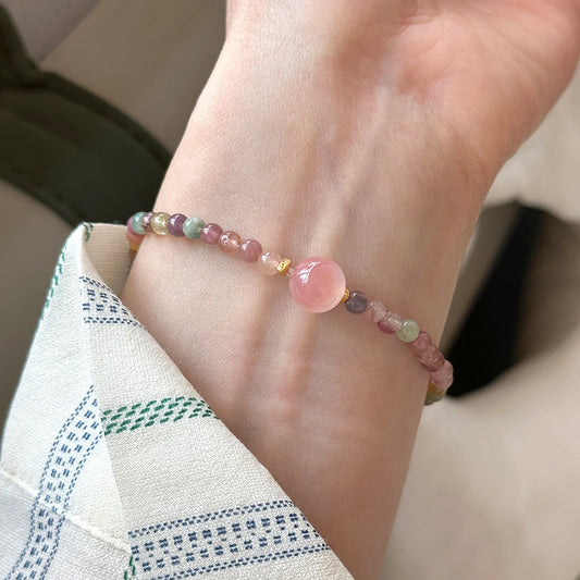 Rainbow tourmaline bracelet
